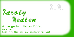 karoly medlen business card